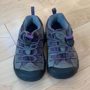Keen Kids Gray and Purple Slip-On Trail Sneakers sz 10 little kids